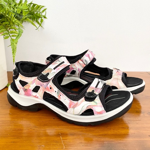 ecco floral sandals